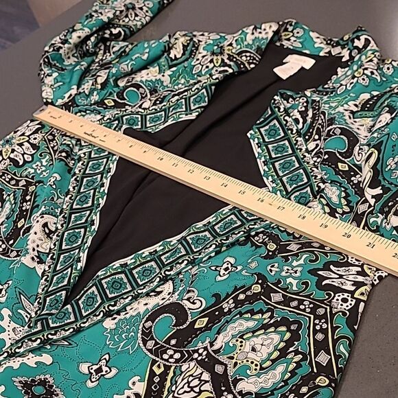 Chico's sz 2 dress jacket.unusual front lapels - Picture 6 of 8